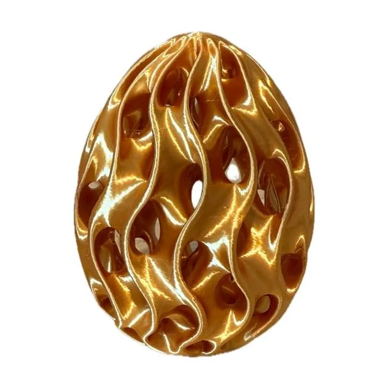 Gold lattice egg, 3D printed